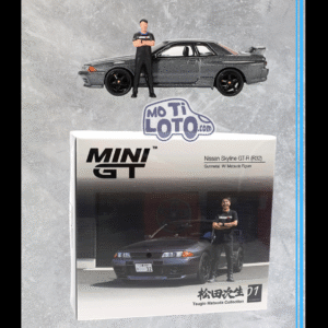 Mini GT - Nissan Skyline GT-R R32 Nismo Gunmetal with Matsuda Figure Tsugio Matsuda Collection